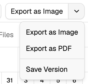 Timeline export panel with PNG and PDF options.